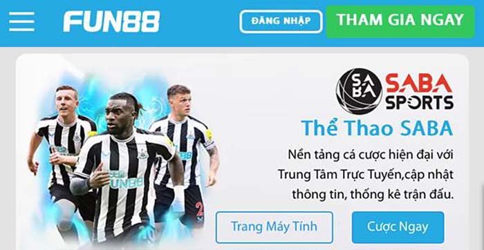 Nền tảng thể thao Saba tại Fun88