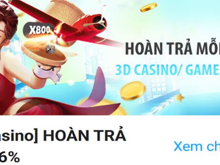 Hoàn trả không giới hạn khi chơi 3D Casino lên đến 0,6%